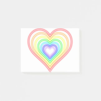 Neon Heart - Rainbow Post-it Notes