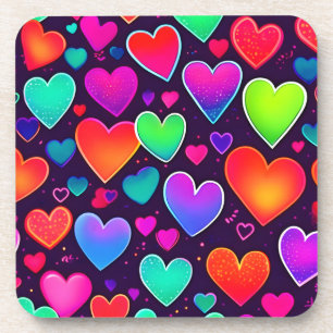 Neon Heart Symphony Coaster