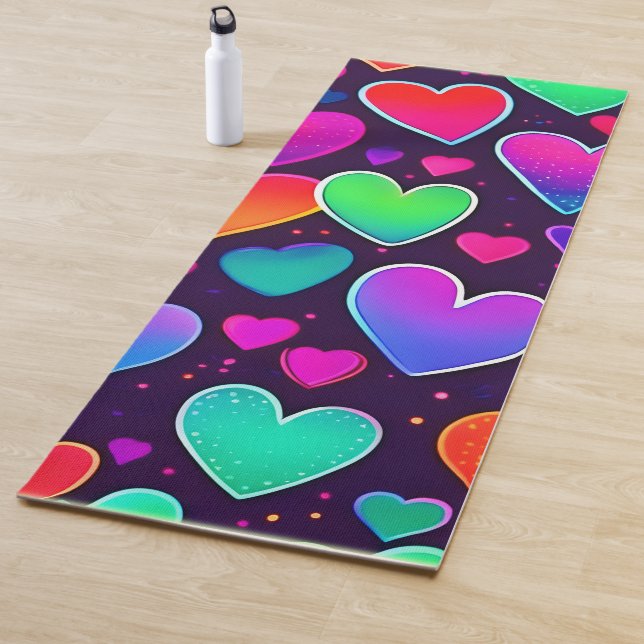 Neon Heart Symphony Yoga Mat (In Situ)