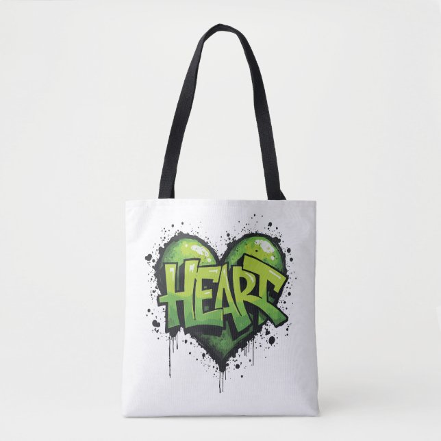 Neon Heartbeat Tote Bag (Front)
