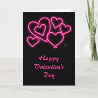"Neon Hearts Valentine" Holiday Card