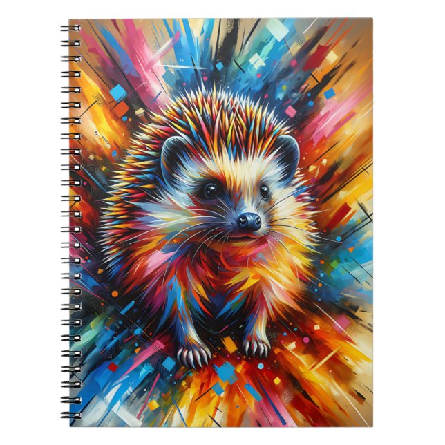 Neon Hedgehog Burst Notebook (Front)
