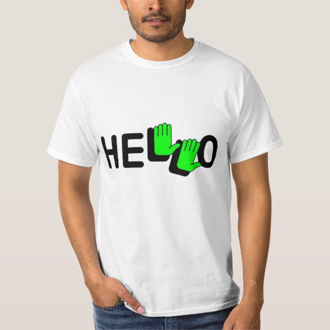 Neon Hello Hands T-Shirt (Front)