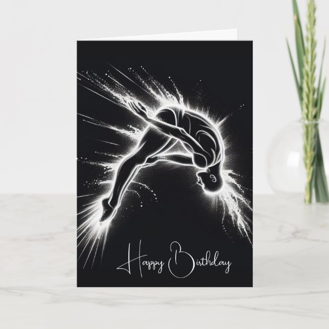 Neon High Diver On Black Card (Front)