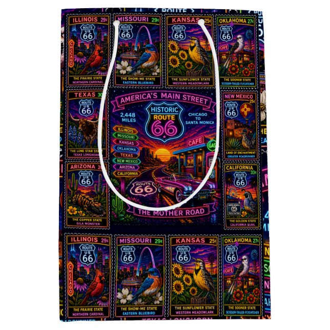 Neon Highway Centennial Collage Presentation Medium Gift Bag (Front)