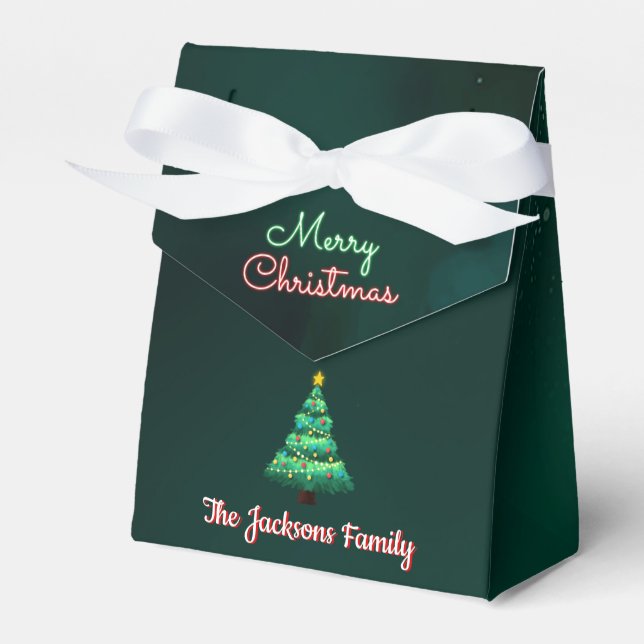 Neon Holiday Christmas Party  Favour Box (Front Side)