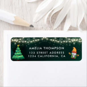 Neon Holiday Christmas Party Return Address Label