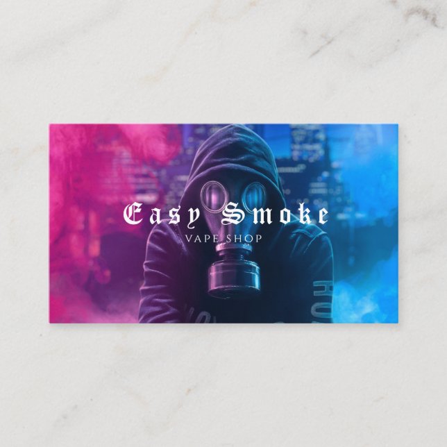 Neon Hoodie artist Smoke Vape Shop Business Card (Front)