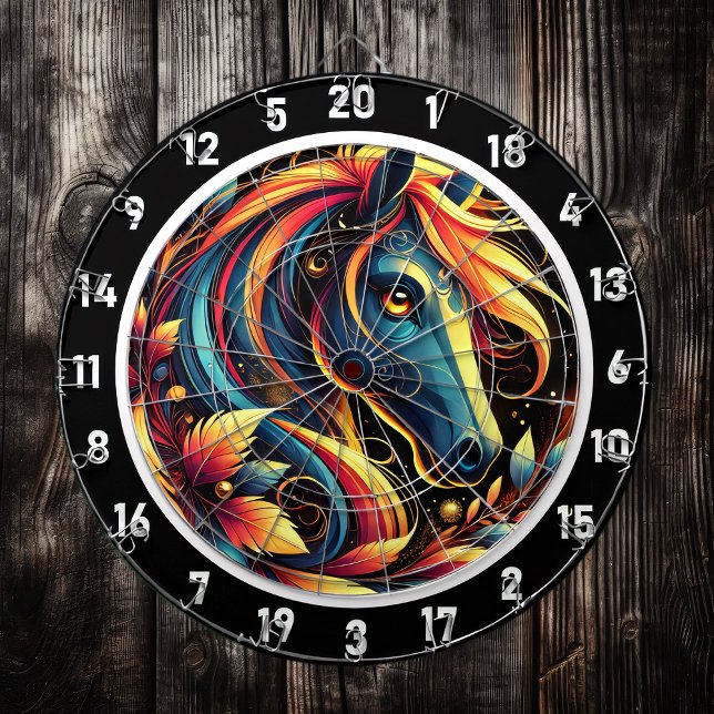 Neon Horse Gallop Through Paradise Dartboard (Creator Uploaded)