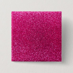 Neon hot pink glitter 15 cm square badge