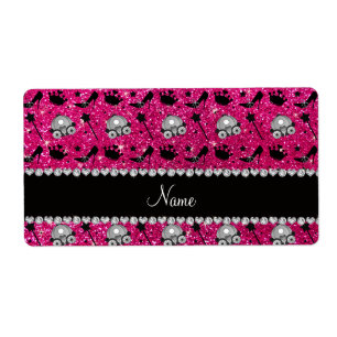 Neon hot pink glitter princess crown wand stars