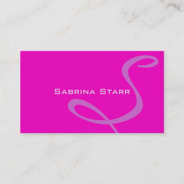 Neon Hot Pink Monogrammed Personalised Card (Front)