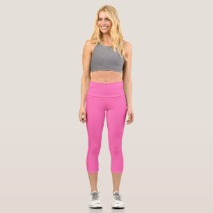 Neon Hot Pink Solid Colour   Classic Capri Leggings