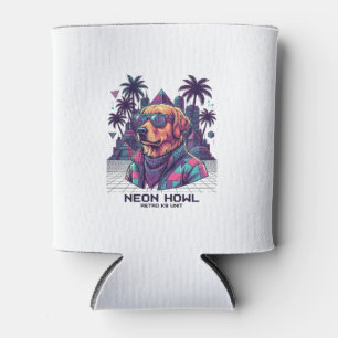 Neon Howl Retro K9 Unit Dog Sunglasses Palm Tree_1 Can Cooler