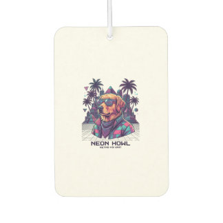 Neon Howl Retro K9 Unit Dog Sunglasses Palm Tree_1 Car Air Freshener