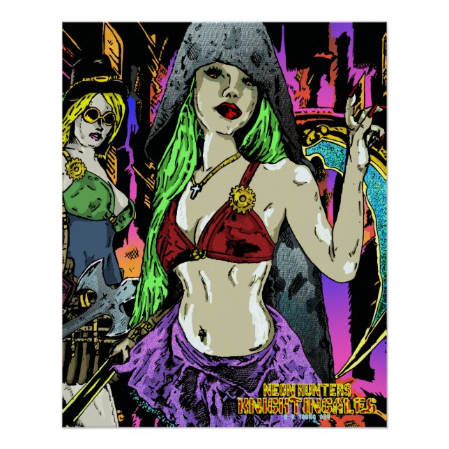 Neon Hunters: Knightingales Poster (Front)