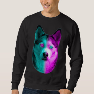 Neon Husky With Neon Coloured Eyes And Dyed Fur I Sweatshirt