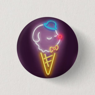 Neon Ice Cream 3 Cm Round Badge