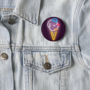 Neon Ice Cream 6 Cm Round Badge