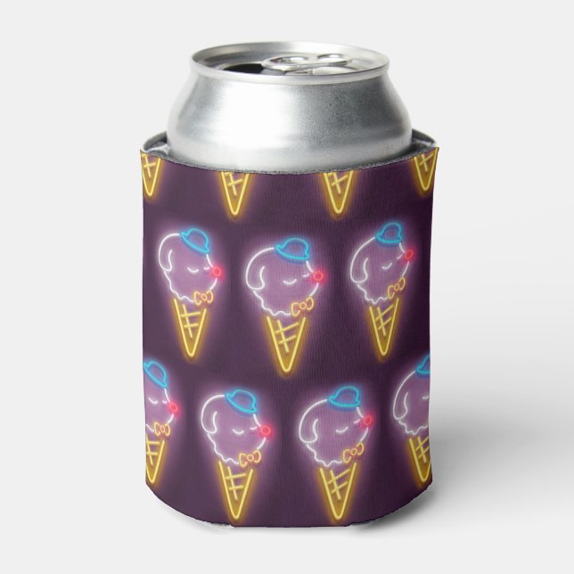 Neon Ice Cream Dog Can Cooler (Can Front)