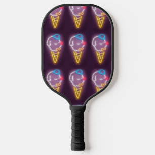 Neon Ice Cream Dog Pickleball Paddle