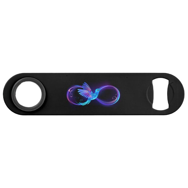 Neon Infinity Symbol with Glowing Hummingbird (Front (Horizontal))