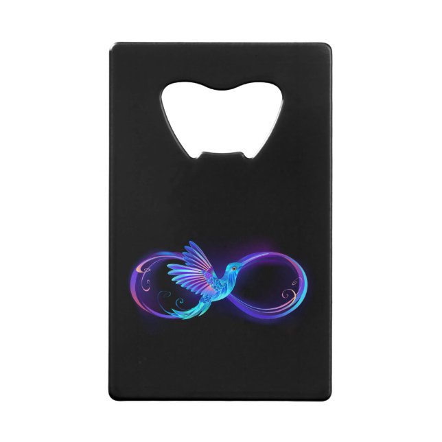 Neon Infinity Symbol with Glowing Hummingbird (Front)