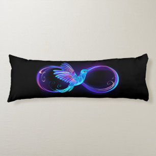 Neon Infinity Symbol with Glowing Hummingbird Body Cushion