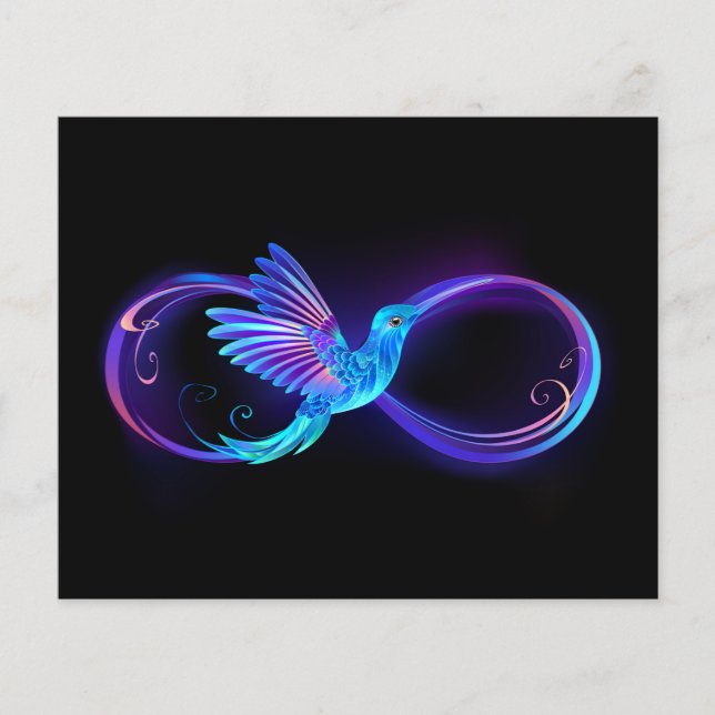 Neon Infinity Symbol with Glowing Hummingbird Flyer (Front)