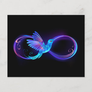 Neon Infinity Symbol with Glowing Hummingbird Flyer
