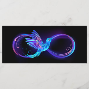 Neon Infinity Symbol with Glowing Hummingbird Menu