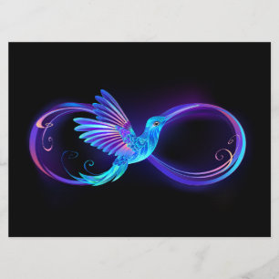 Neon Infinity Symbol with Glowing Hummingbird Program