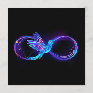 Neon Infinity Symbol with Glowing Hummingbird Program