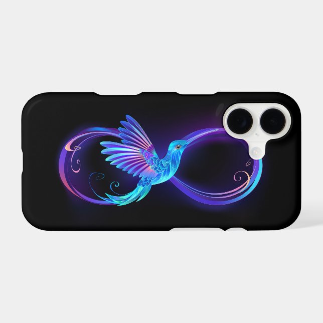 Neon Infinity Symbol with Glowing Hummingbird Samsung Galaxy Case (Back Horizontal)