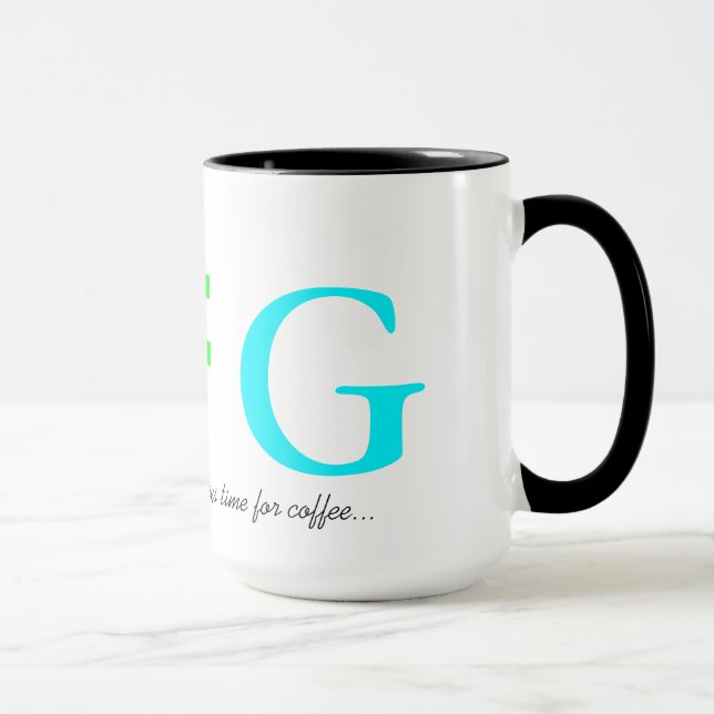 neon initials name letters mug (Right)