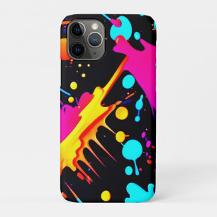 Neon Ink Splash Design iPhone 11 Pro Case