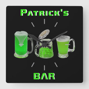Neon Irish Pub Bar Sign Clock Personalised Mancave