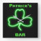 Neon Irish Pub Bar Sign Clock Shamrock Beer Named