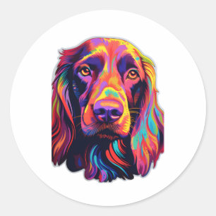 Neon Irish Setter Classic Round Sticker