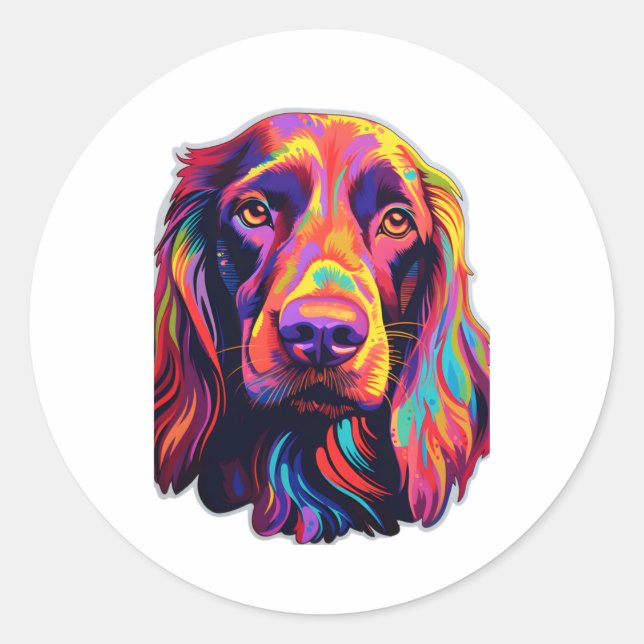 Neon Irish Setter   Classic Round Sticker (Front)