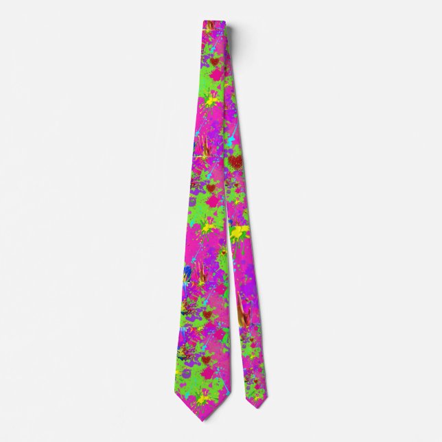 Neon Is A Splattered Paint CBDOilPrincess   Tie (Front)