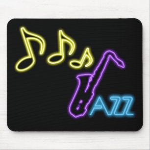 Neon Jazz Bar Sign Mouse Pad