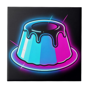 Neon Jelly Glow Dessert Art Ceramic Tile