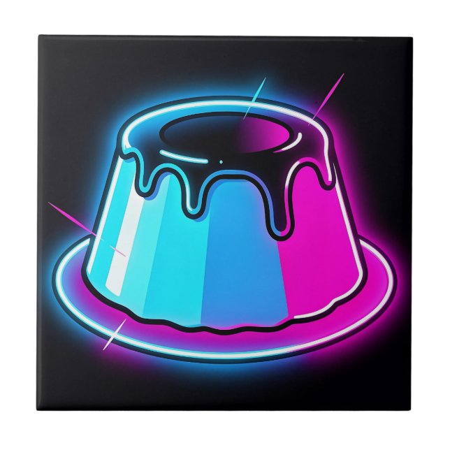 Neon Jelly Glow Dessert Art Ceramic Tile (Front)