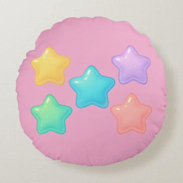 Neon Jelly Star Pillow | Cute Kawaii Glow  (Front)