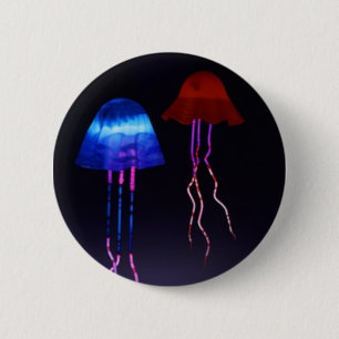 Neon Jellyfish 6 Cm Round Badge