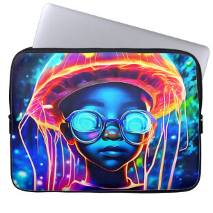 Neon Jellyfish Child Vision Laptop Sleeve