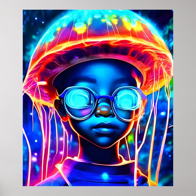 Neon Jellyfish Child Vision Poster (Front)