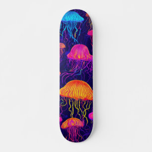 Neon Jellyfish – Futuristic Fluorescent Skateboard