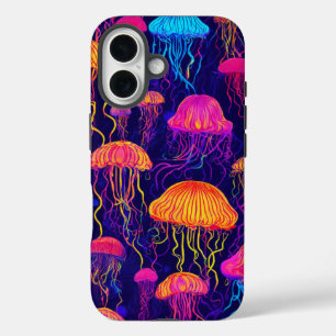 Neon Jellyfish: Futuristic Glow Phone Case Design